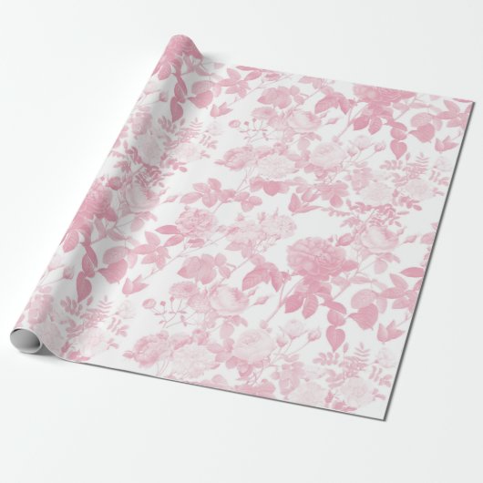 Rosa Rose Chinoiserie Muster Geschenkpapier (Ungerollt)