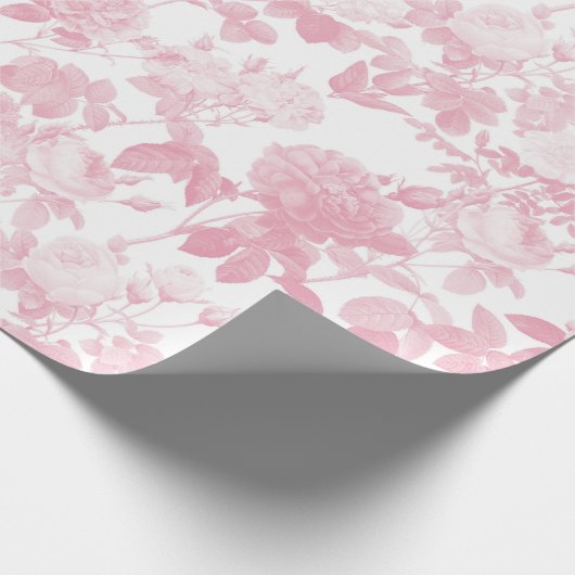 Rosa Rose Chinoiserie Muster Geschenkpapier (Ecke)