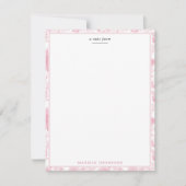 Rosa Rose Chinoiserie Muster Mitteilungskarte (Vorderseite)