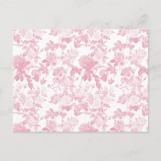 Rosa Rose Chinoiserie Muster Postkarte (Vorderseite)