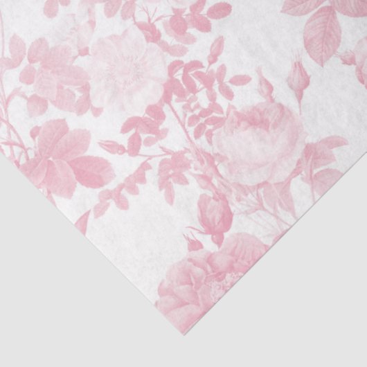 Rosa Rose Chinoiserie Muster Seidenpapier (Ausschnitt)