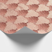 Rosa Rose Copper Gold Blush Weihnachtsbaum Geschenkpapier (Ecke)