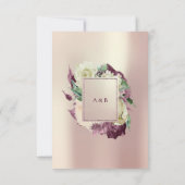 Rosa Rose Creamy Marsala Bloral Blush Wedding Einladung (Rückseite)