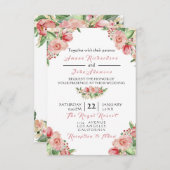 Rosa Rose cremig gestrichene Rose Hochzeit Einladung (Vorne/Hinten)