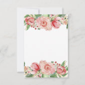 Rosa Rose cremig gestrichene Rose Hochzeit Einladung (Rückseite)