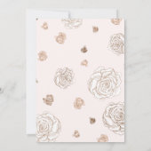 Rosa Rose Crown Vintage Hochzeit Einladung (Rückseite)