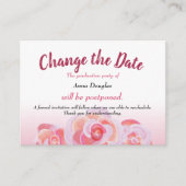 Rosa Rose - Datum ändern Hinweiskarte (Vorderseite)