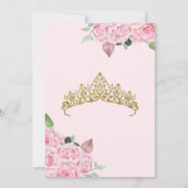 Rosa Rose Decorative Gold Elegante Einladung (Rückseite)