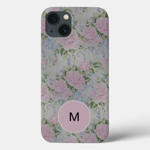 Rosa Rose der Blüte Vintag Name Monogramm Case-Mate iPhone Hülle