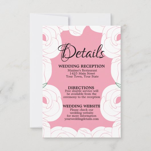 Rosa-Rose-Design-Rsvp-Karte RSVP Karte (Vorderseite)