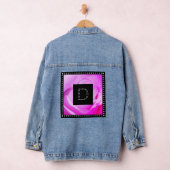Rosa Rose Diamanteffekt Trendy Cool Monogram Jeansjacke (Hangar)