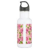 Rosa Rose Edelstahlflasche (Rückseite)