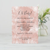 Rosa Rose Einladung (Stehend Vorderseite)