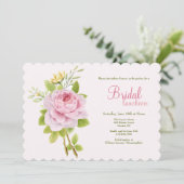 Rosa Rose Einladung (Stehend Vorderseite)