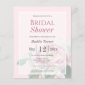 Rosa Rose | Einladung zur Brautdusche (Vorderseite)