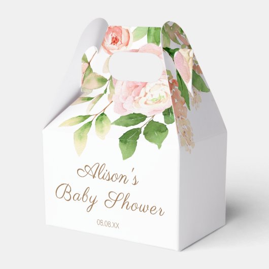 Rosa Rose Elegante Girl Girl Babydusche Geschenkschachtel (Rückseite)