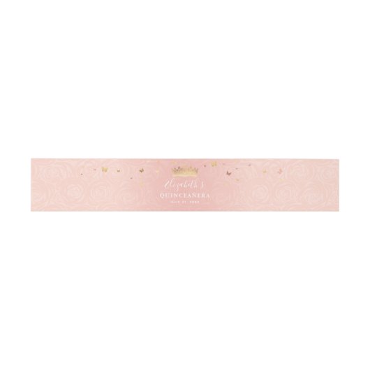 Rosa Rose Elegante Rosa Rosa und Blütenrot Einladungsbanderole (Flach)