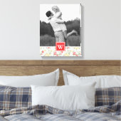 Rosa Rose Elegantes Hintergrundbild | Foto mit Mon Leinwanddruck (Insitu (Schlafzimmer))