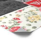 Rosa Rose Elegantes Hintergrundbild | Foto mit Mon Poster (Ecke)