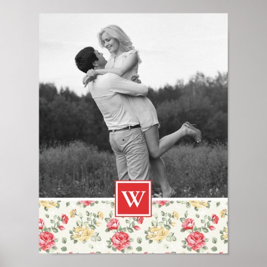 Rosa Rose Elegantes Hintergrundbild | Foto mit Mon Poster (Vorne)