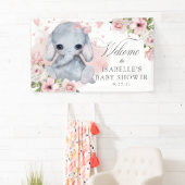 Rosa Rose Elephant Babydusche Hintergrund Banner (Insitu)