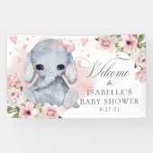 Rosa Rose Elephant Babydusche Hintergrund Banner (Horizontal)