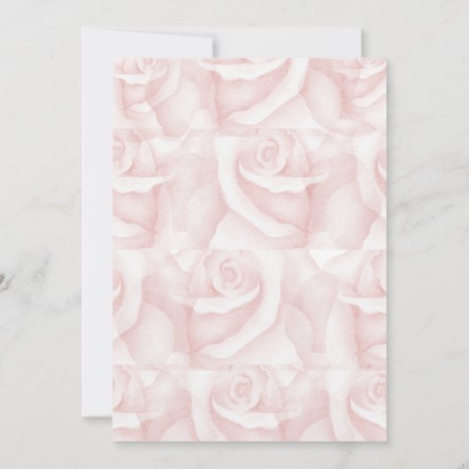 Rosa Rose Erster Geburtstag Einladung (Rückseite)