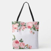 Rosa Rose Erstmonogramm Tasche (Rückseite)