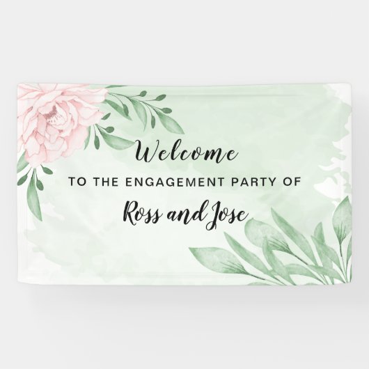 Rosa-Rose-Eukalyptus-Engagement - Begrüßung Banner (Horizontal)