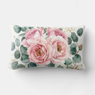 Rosa Rose & Eukalyptus‑Kissen Lendenkissen