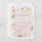 Rosa Rose Feminine Bridal Einladung (Vorderseite)