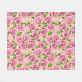 Rosa Rose Fleecedecke (Vorderseite (Horizontal))