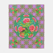 Rosa Rose Fleecedecke (Vorderseite)