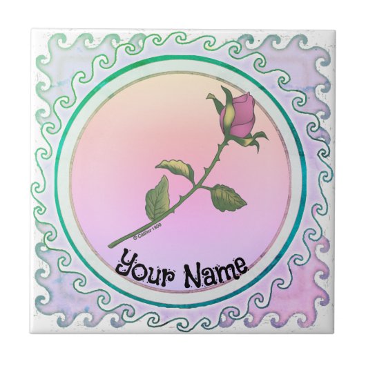 Rosa Rose Fliese (Vorderseite)