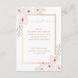 Rosa Rose Flora Goldmedaille Hochzeit Empfang Begleitkarte