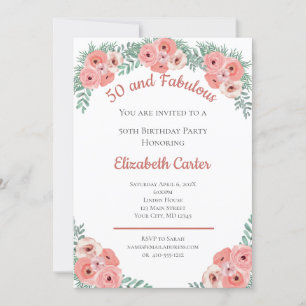 Rosa Rose Floral 50 und fabelhafter Geburtstag