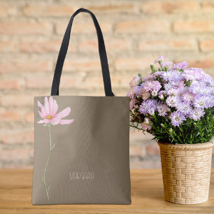 Rosa Rose Floral Brown Beige Stilvolle Chic Tasche