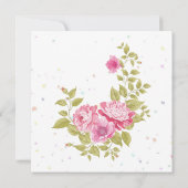 Rosa Rose Floral Confetti Dusche Einladung (Rückseite)