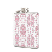 Rosa Rose Floral Damask Stilmuster Flachmann (Links)