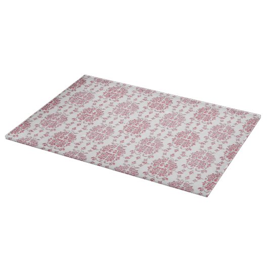 Rosa Rose Floral Damask Stilmuster Schneidebrett (Ecke)