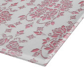 Rosa Rose Floral Damask Stilmuster Schneidebrett (Ecke)