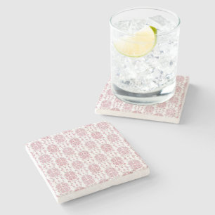 Rosa Rose Floral Damask Stilmuster Steinuntersetzer