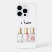 Rosa Rose Floral Nail Polnisch iPhone Hülle (Rückseite)
