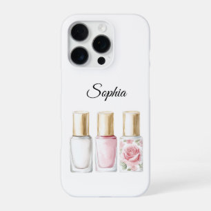 Rosa Rose Floral Nail Polnisch iPhone 16 Pro Hülle