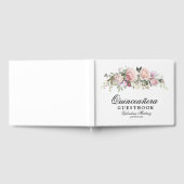 Rosa Rose Floral Quinceanera Gästebuch (Voll)