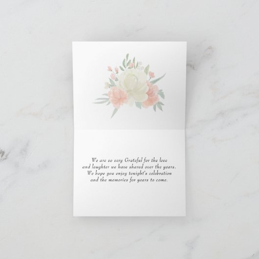 Rosa Rose Floral Rustikal Danke Karte (Innenseite)