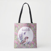 Rosa Rose Floral Scroll Tasche (Vorderseite)
