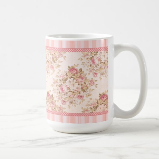 Rosa Rose Floral Shabby Tasse (Rechts)