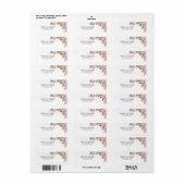 Rosa Rose Floral Wedding Rücksendeadresse Etikett (Vorne)