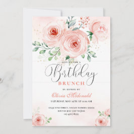 Rosa Rose Florals Modernes Geburtstag Einladung